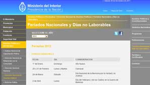 En 2012, una de cada tres jornadas será no laborable