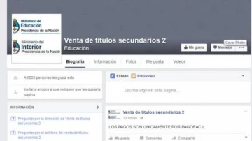 Ofrecían por Facebook títulos secundarios truchos