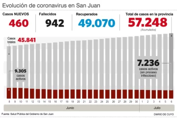 Reportaron seis nuevos decesos y 460 casos