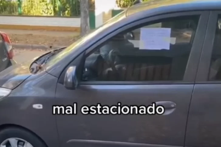 Estacionó en un lugar prohibido y una vecina le aplicó una sanción muy civilizada