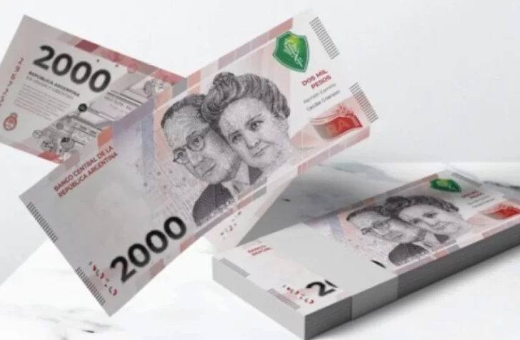 El billete de $2.000 comienza a circular desde este lunes