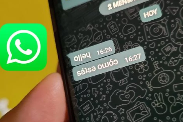 El truco para escribir al revés en WhatsApp