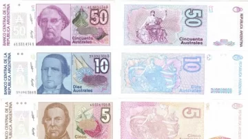 Billetes Australes: llegan a pagar más de $65 mil por un ejemplar