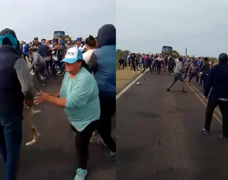 La barra brava de Talleres levantó un piquete a la fuerza para llegar a Chaco