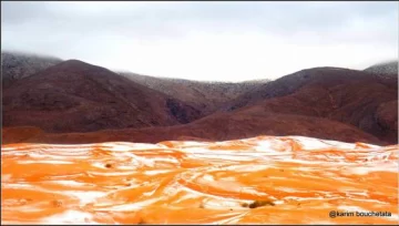 Así se cubrió de nieve el desierto del Sahara