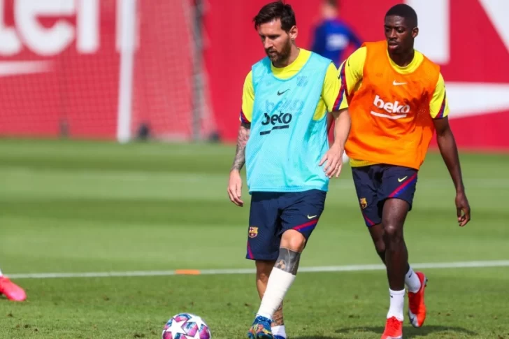 Messi entrenó con vendaje en el tobillo pero jugará para ante Bayern Munich