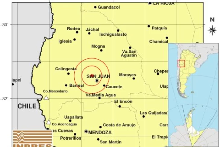 Fuerte sismo de magnitud 4,9° sacudió la madrugada sanjuanina