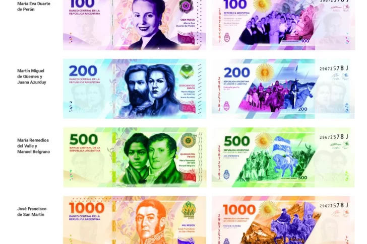 Los nuevos billetes con figuras patrias comenzarán a circular en seis meses