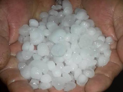 Cayó granizo en varias zonas de San Juan