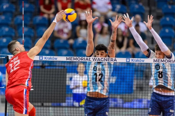 Con Lima y Sánchez, la selección de vóley le ganó a Serbia en la previa del Mundial