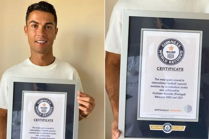 Cristiano Ronaldo ingresó al récord Guinness como el máximo goleador en partidos internacionales