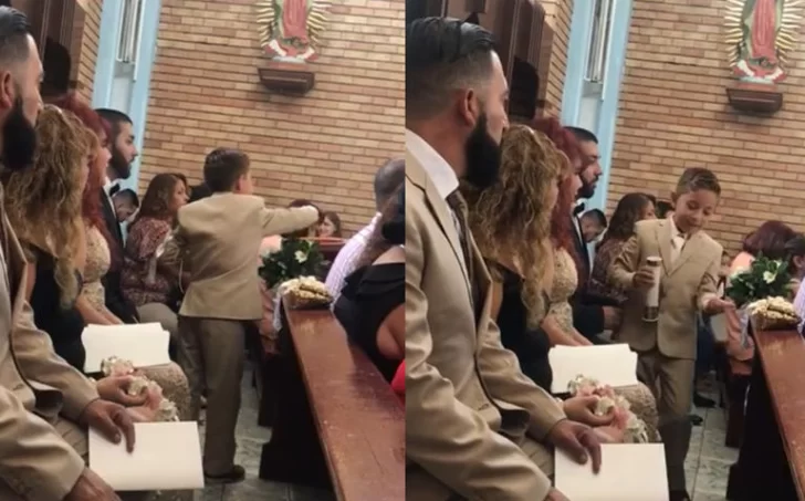 Un niño se quedó con el diezmo de una iglesia: la cara de su padre, imperdible