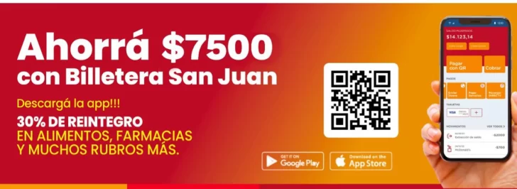 Billetera San Juan aumenta el tope de reintegro a $7500 mensuales