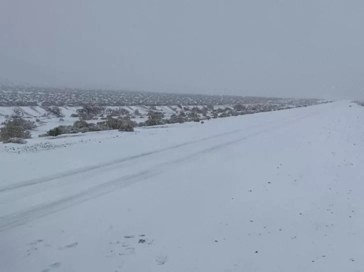 Por la nieve, la ruta que une Barreal con Uspallata está intransitable