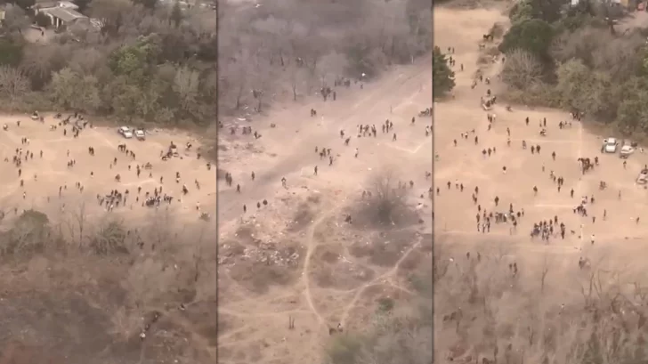 Dispersan desde un helicóptero a más de 100 personas en una carrera de caballos