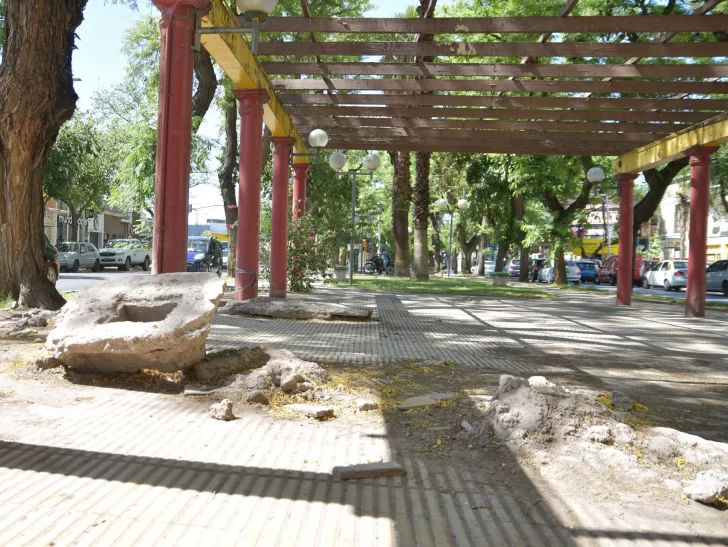 Roturas, basura y sequía en un  bulevar que abarca 10 cuadras