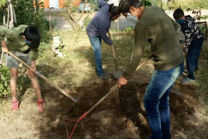 Los chicos de la escuela albergue que, aun en su casa, siguieron hasta criando gallinas