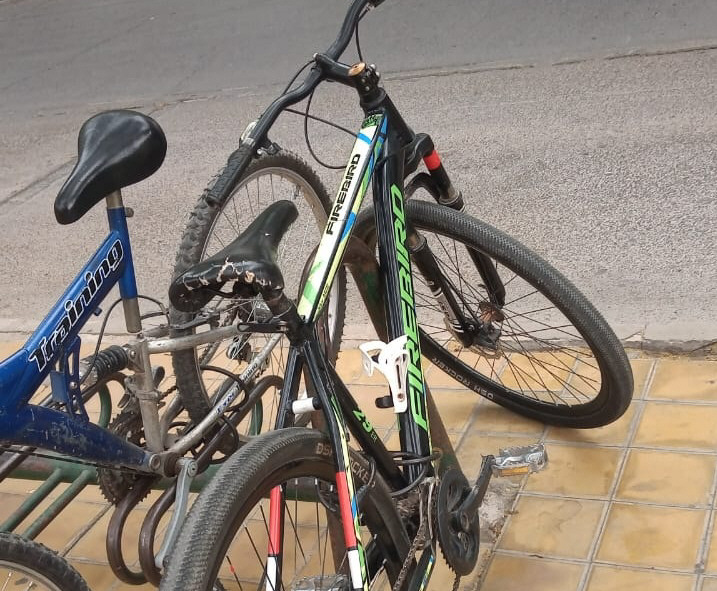 Roban bici frente a la Catedral