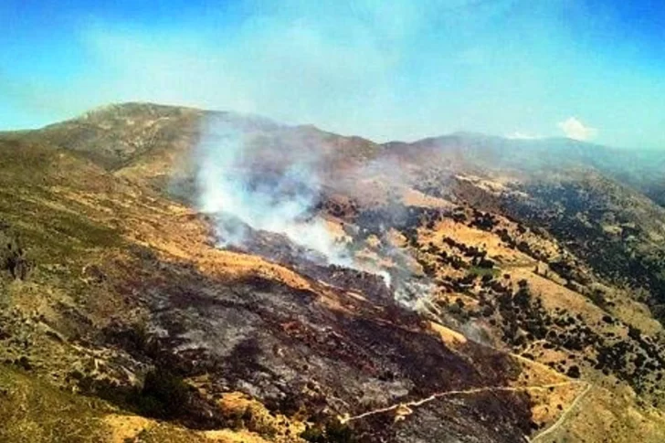 Gestionan un avión hidrante para apagar el fuego que azota las sierras de Valle Fértil