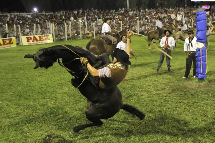 Un jinete fue aplastado por su caballo en la doma de Rawson: se fracturó la pelvis