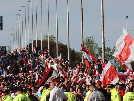 River y Boca llegaron a la Bombonera