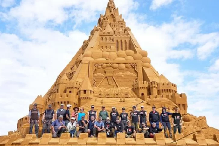 Construyeron el castillo de arena más alto del mundo en Dinamarca