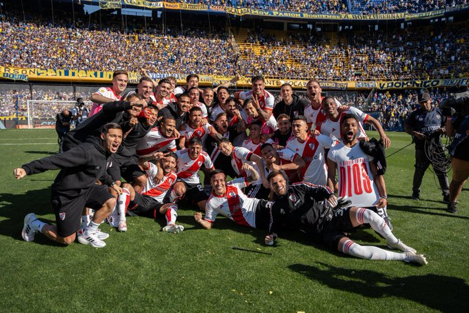 “El que no salta, murió en Madrid”: los festejos de los jugadores de River