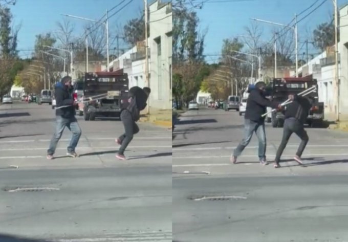 Mendigaba con muletas y salió corriendo en medio de una pelea