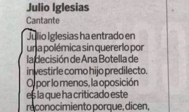 El mensaje oculto en una noticia sobre Julio Iglesias que se hizo viral