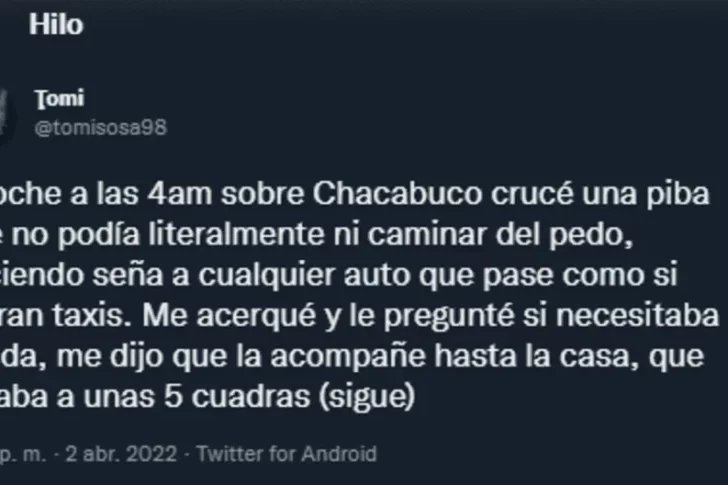 Un joven se cruzó con una chica muy borracha y tomó una decisión que estremeció las redes