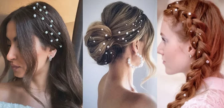 Perlas en el cabello, la nueva moda que siempre queda bien