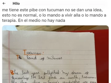 La tarea de un nene fanático de las “milangas” tucumanas: “Tucumán, the land of milanesas”