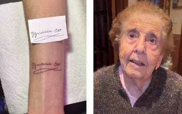 Un joven se tatuó la firma de su abuela y la reacción de la mujer se hizo viral