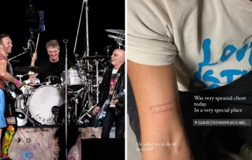 Chris Martin sorprendió y se tatuó en el brazo “Gracias totales”