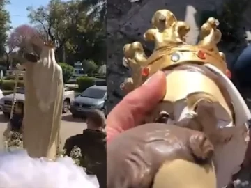 Una imagen de la Virgen se cayó en pleno inicio de una procesión y quedó destrozada