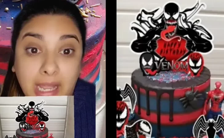 Pidió una torta con diseño de ‘Venom’ para su hijo pero se llevó una terrible sorpresa