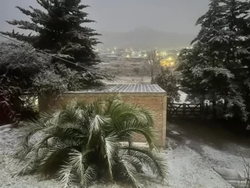 En medio de la ola polar, la nieve llegó a diversos departamentos de San Luis