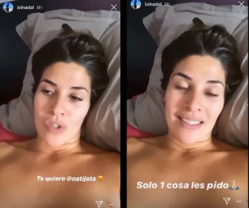 Ivana Nadal subió un video hablando desnuda: “Uy, casi se me ve”