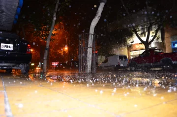 Una fuerte caída de granizo sorprendió en varias zonas de San Juan