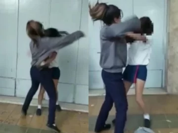 Alumnas de un colegio capitalino se trenzaron a los golpes mientras otros las arengaban