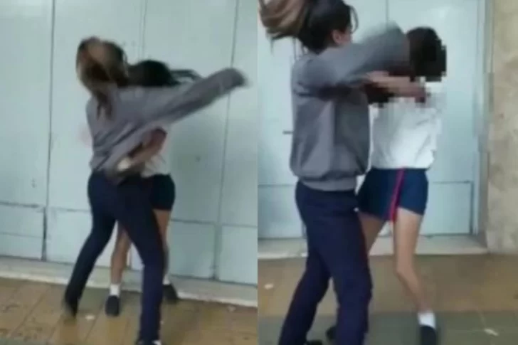 Alumnas de un colegio capitalino se trenzaron a los golpes mientras otros las arengaban