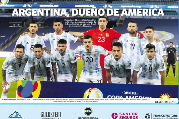 Gratis con el ejemplar del domingo, el póster de Argentina campeón