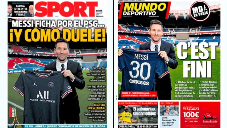 “¡Y cómo duele”: los medios catalanes no ocultaron el malestar tras la llegada de Messi al PSG