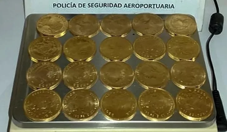 Aeroparque: secuestran 107 monedas de oro valuadas en más de 23 millones de pesos