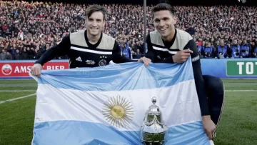 Nicolás Tagliafico y Lisandro Magallán fueron campeones con Ajax en la Copa de Holanda