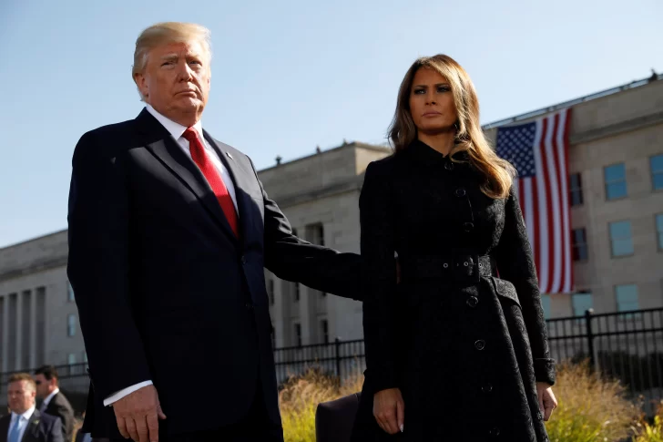 Donald Trump y su mujer, en el homenaje a las víctimas del 11S