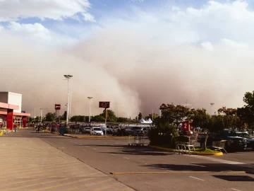 [FOTOS Y VIDEOS] El viento Sur golpeó con fuerza en el Gran San Juan