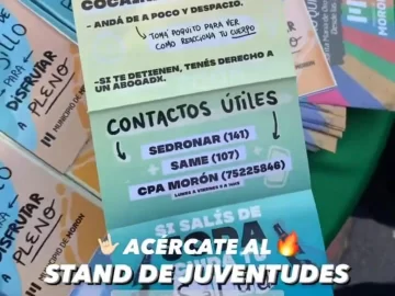 En una feria familiar, un municipio repartió folletos con “consejos” para consumir drogas