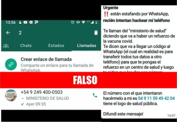 Advierten sobre estafas vía WhatsApp con el cuento del turno para vacunación