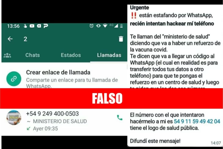 Advierten sobre estafas vía WhatsApp con el cuento del turno para vacunación